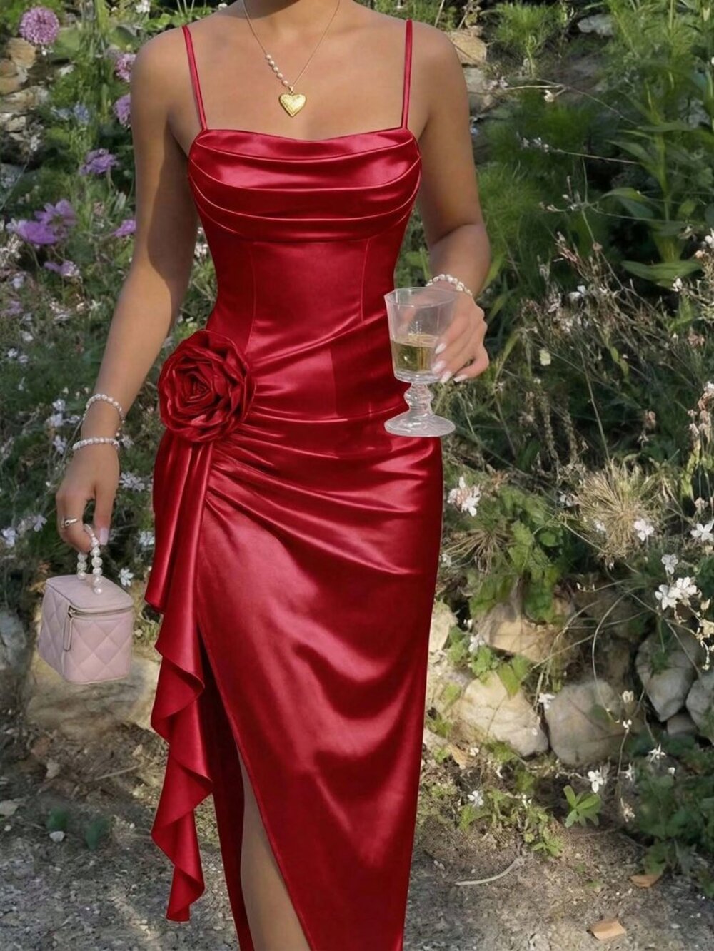 Burgundy Elegant Women's Dress